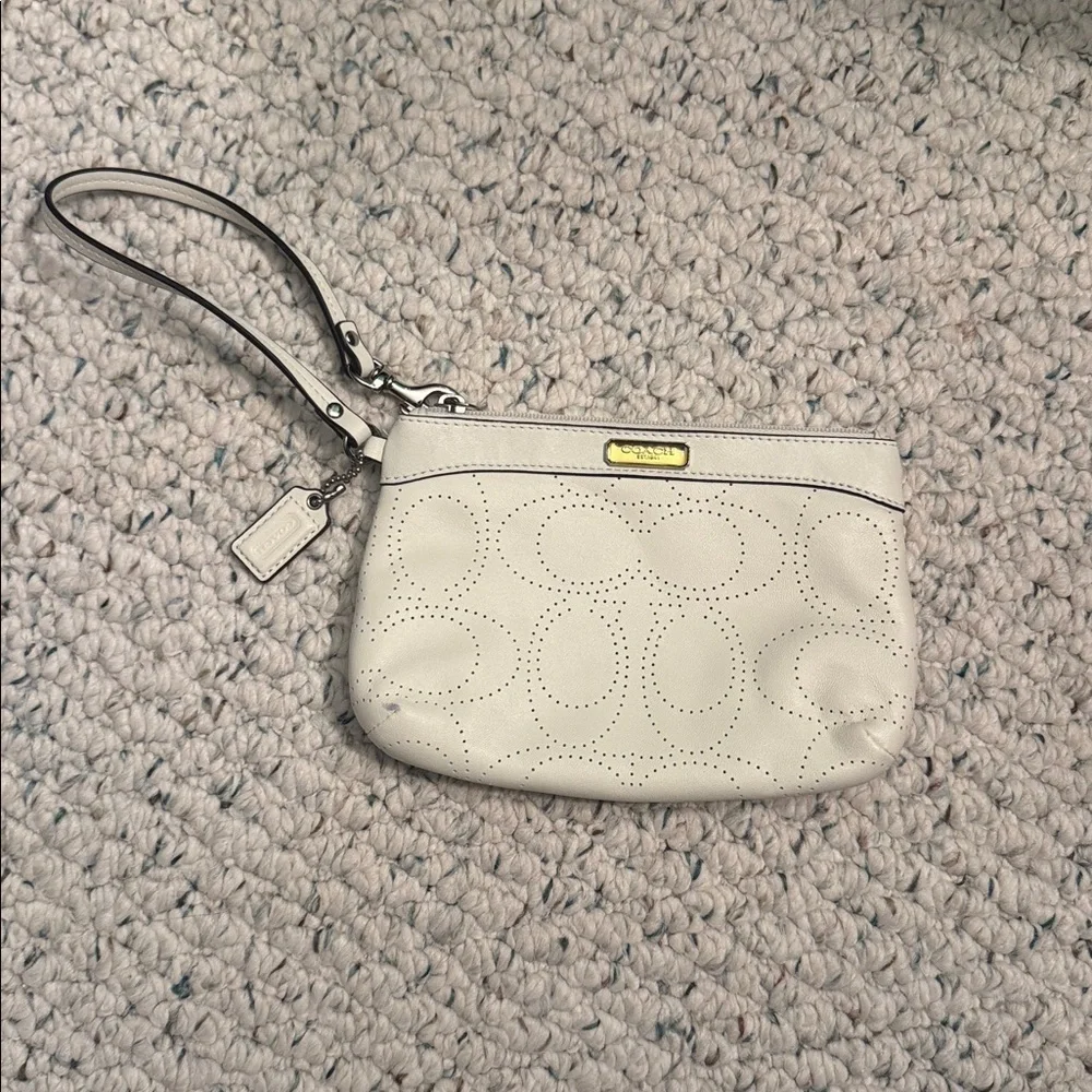 Coach Perforated Leather Wristlet